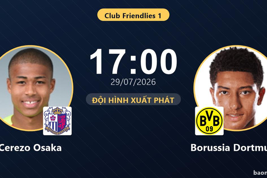 Trực tiếp Cerezo Osaka vs Borussia Dortmund: Đội hình xuất phát