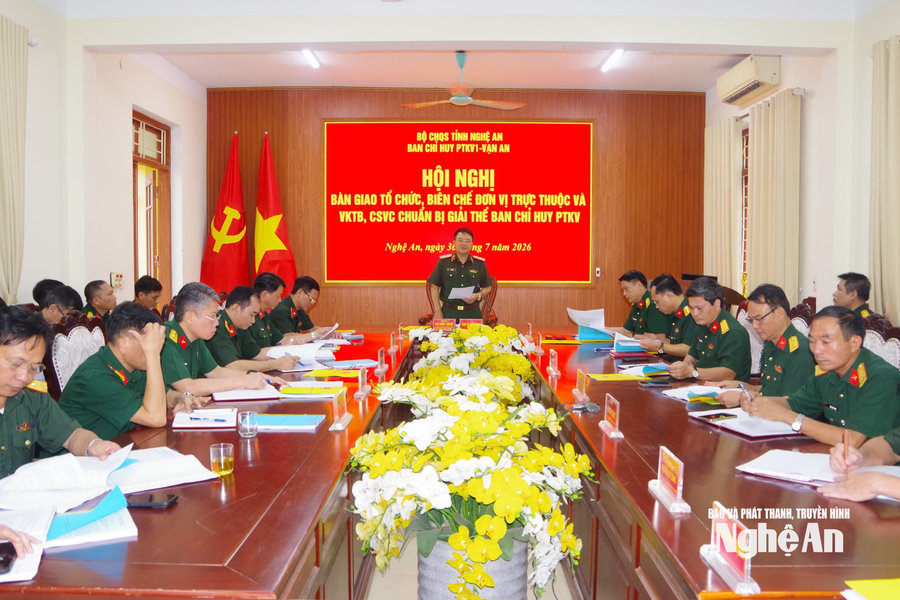 Ban Chỉ huy Phòng thủ khu vực 1 - Vạn An bàn giao vũ khí, cơ sở vật chất chuẩn bị giải thể đơn vị