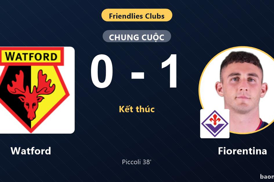 Fiorentina thắng tối thiểu, Watford trắng tay trong trận giao hữu CLB