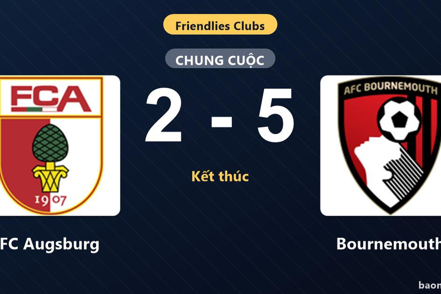 Bournemouth thắng đậm, FC Augsburg nhận thất bại ở trận giao hữu