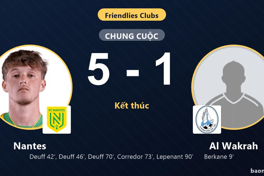Nantes ngược dòng thắng đậm, Al Wakrah nhận thất bại nặng nề