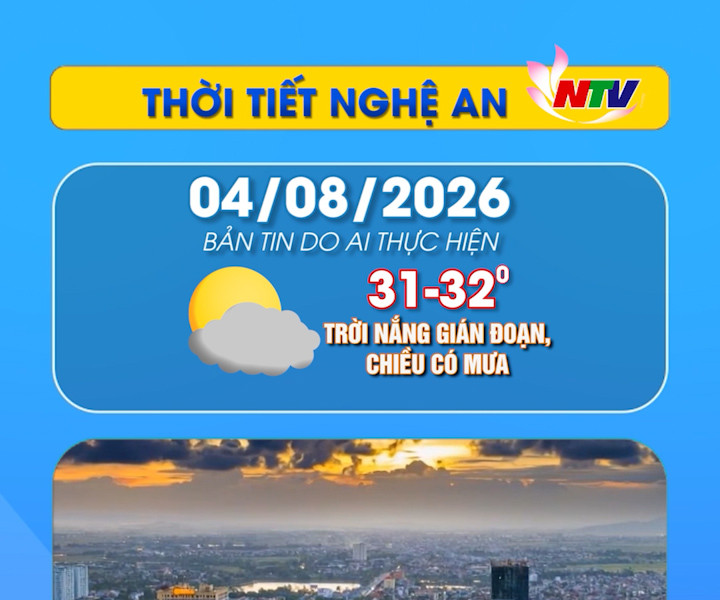 Thời tiết Nghệ An hôm nay - 04/08/2026