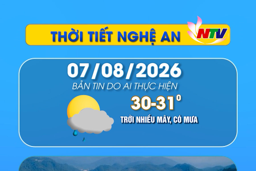 Thời tiết Nghệ An hôm nay - 07/08/2026