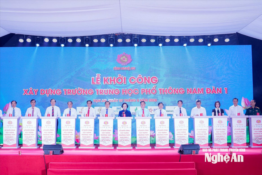 Long trọng Lễ khởi công xây dựng Trường THPT Nam Đàn 1