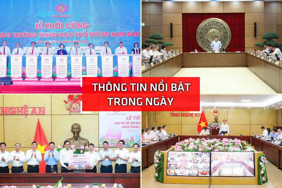 Nghệ An: Thông tin nổi bật ngày 7/8