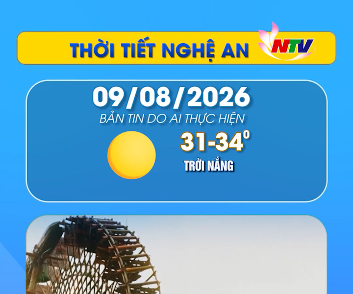 Thời tiết Nghệ An hôm nay 09/08/2026