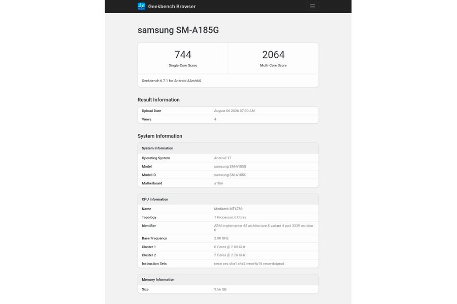 Phân tích cấu hình Samsung Galaxy A18: Sự kết hợp kỳ lạ giữa chip 2022 và Android 17