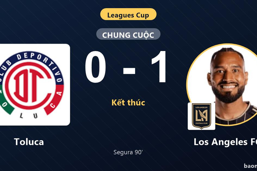 Gục ngã ở phút 90 trước Los Angeles FC, Toluca trắng tay tại Leagues Cup