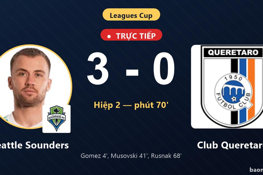 Trực tiếp Seattle Sounders vs Club Queretaro: Seattle Sounders nới rộng cách biệt 3-0