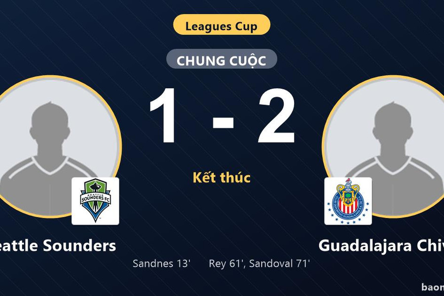 Bị Seattle Sounders dẫn trước, Guadalajara Chivas ngược dòng thắng 2-1 tại Leagues Cup