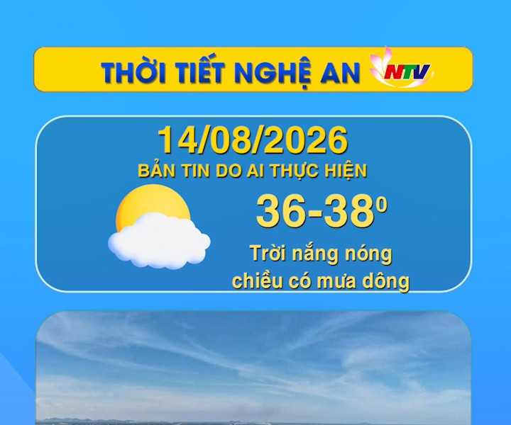 Thời tiết Nghệ An hôm nay - 14/08/2026