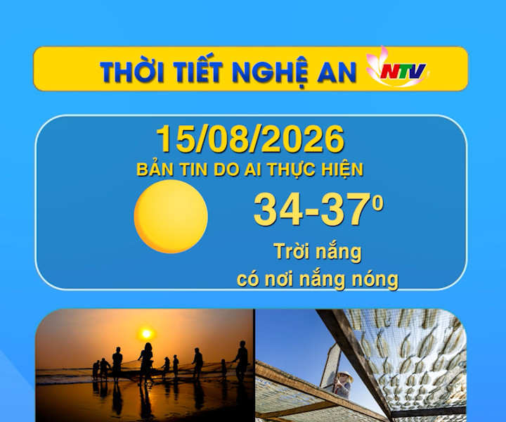 Thời tiết Nghệ An hôm nay - 15/08/2026