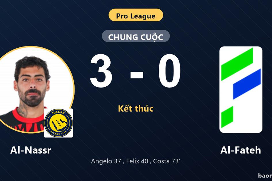 Thắng thuyết phục Al-Fateh 3-0, Al-Nassr khởi đầu suôn sẻ tại Pro League