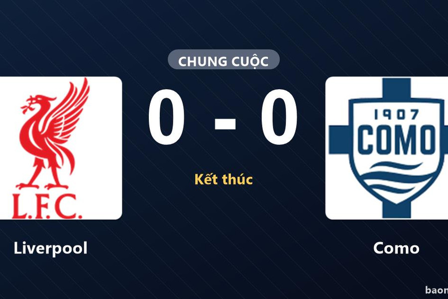 Liverpool bị Como cầm chân không bàn thắng ngay trên sân Anfield