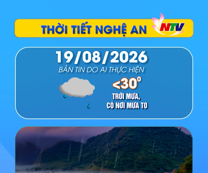 Thời tiết Nghệ An hôm nay - 19/08/2026