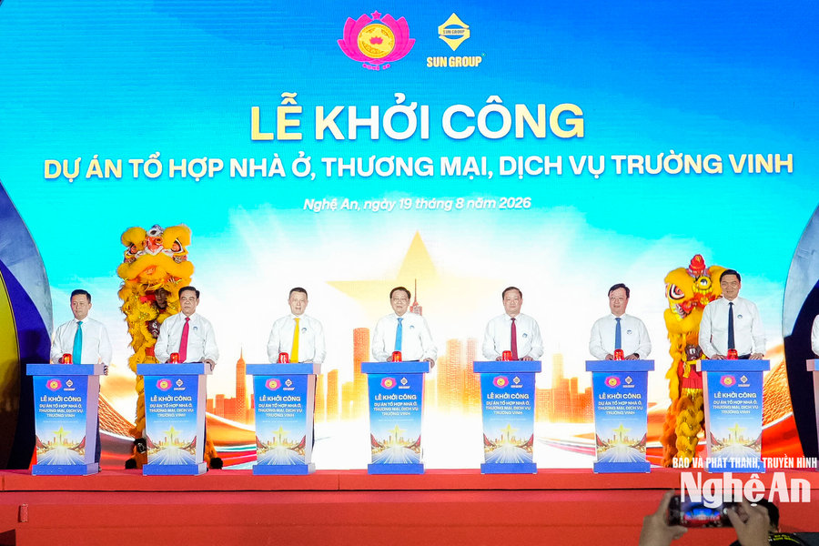 Nghệ An khởi công dự án tổ hợp nhà ở, thương mại, dịch vụ gần 9.000 tỷ đồng do Sun Group đầu tư