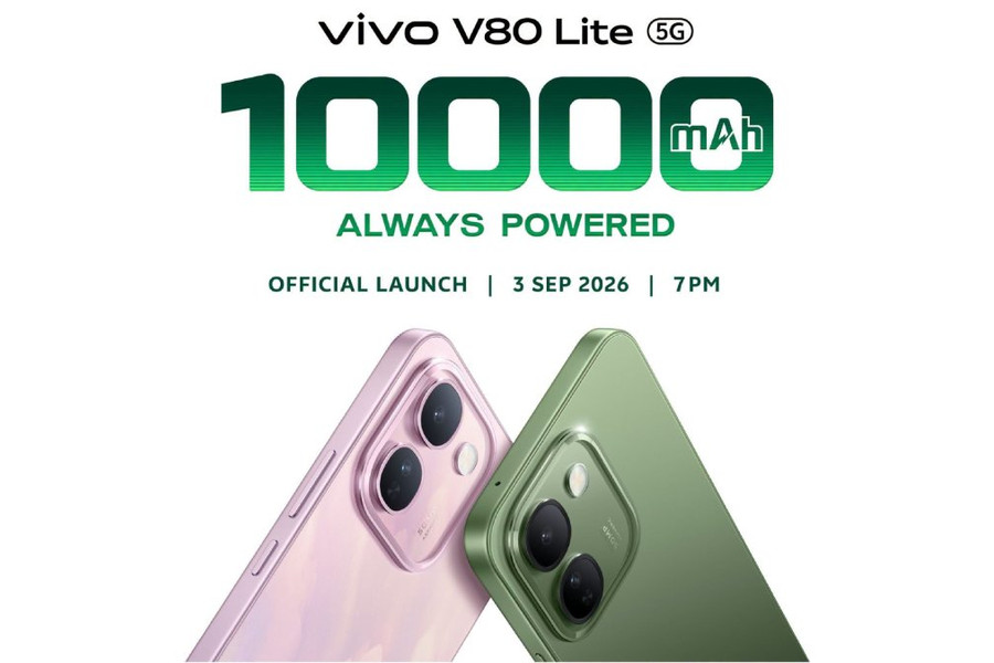 Sức mạnh vivo V80 Lite 5G sắp ra mắt ngày 3/9: Pin 10.000 mAh và vi xử lý Dimensity