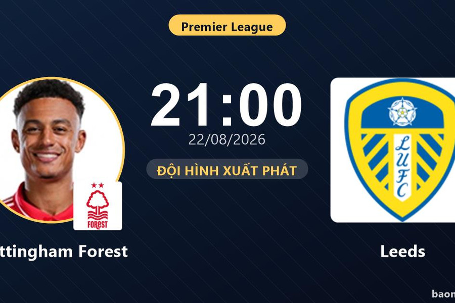 Trực tiếp Nottingham Forest vs Leeds: Trận đấu đang diễn ra