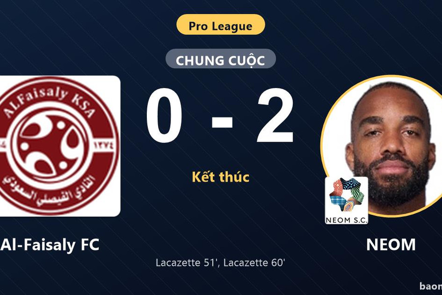 Lacazette lập cú đúp, NEOM hạ Al-Faisaly FC để chen chân vào top 5
