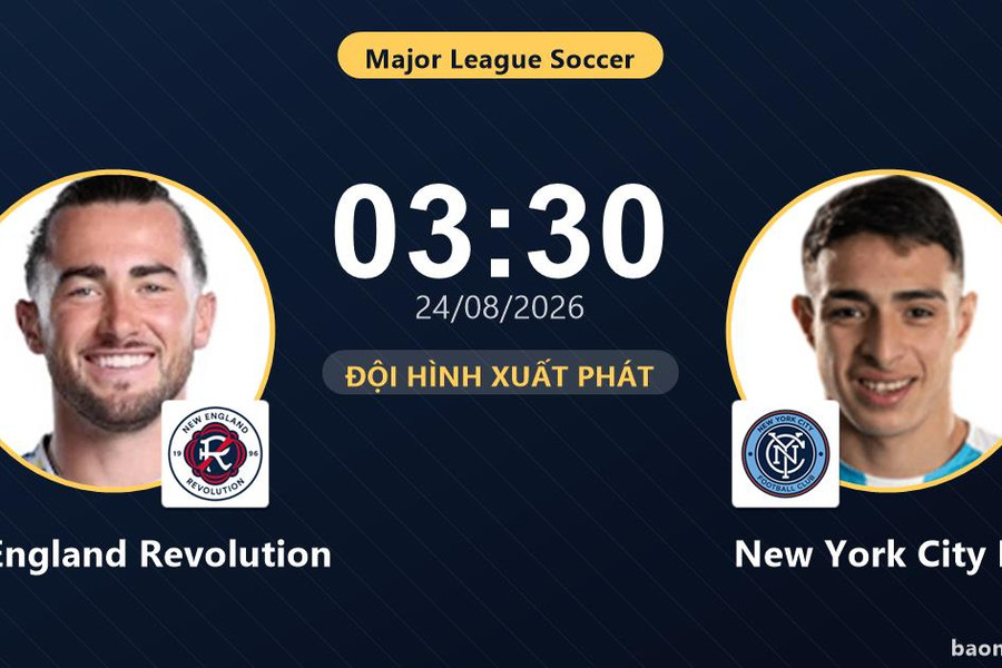 Trực tiếp New England Revolution vs New York City FC: Thế trận giằng co và khan hiếm cơ hội, chưa có bàn thắng