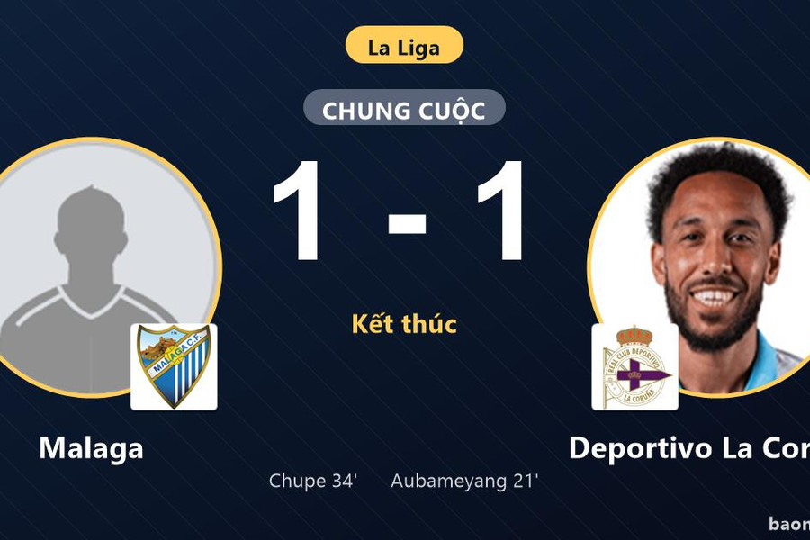 Malaga chia điểm Deportivo La Coruna tại La Rosaleda, đôi bên chưa thể bứt phá