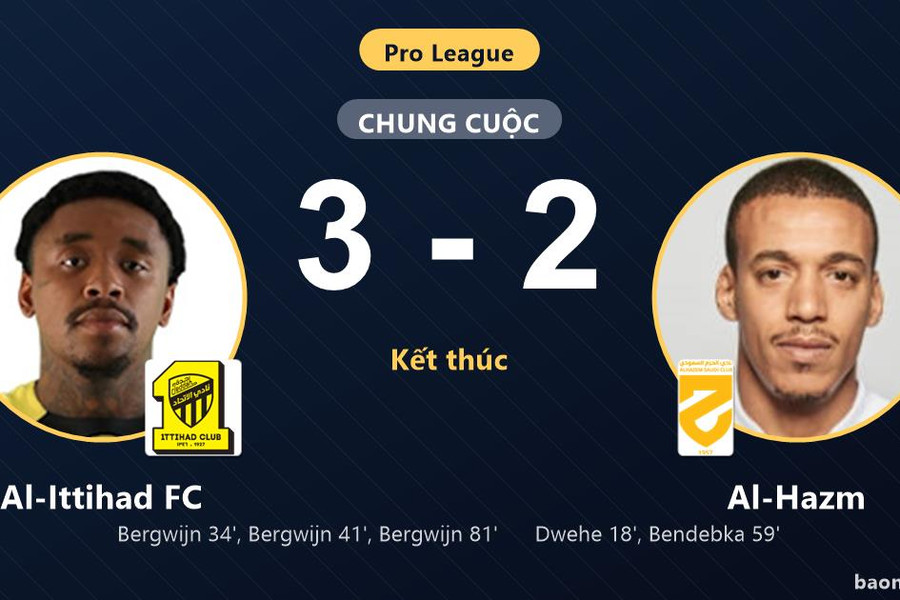 Bergwijn lập hat-trick, Al-Ittihad ngược dòng kịch tính trước Al-Hazm
