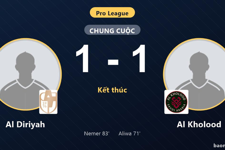 Cầm hòa Al Kholood 1-1, Al Diriyah cùng đối thủ ghìm chân ở nhóm giữa bảng