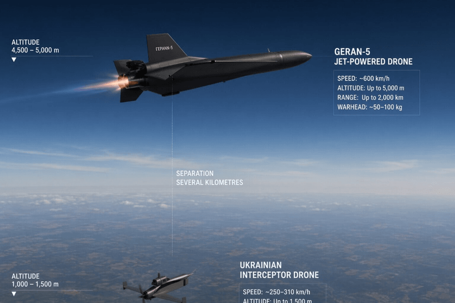 UAV phản lực Geran-4 và Geran-5 tốc độ 600 km/h của Nga tạo sức ép lớn lên phòng không Ukraine