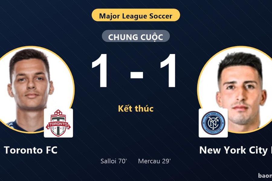 Chia điểm với New York City FC, Toronto FC cùng đối thủ giành vé vào vòng 1/16 MLS