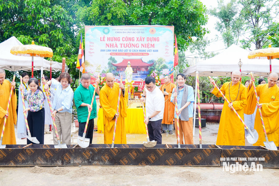 Lễ Hưng công xây dựng Nhà Tưởng niệm Liệt sĩ nhà báo tại Nghệ An