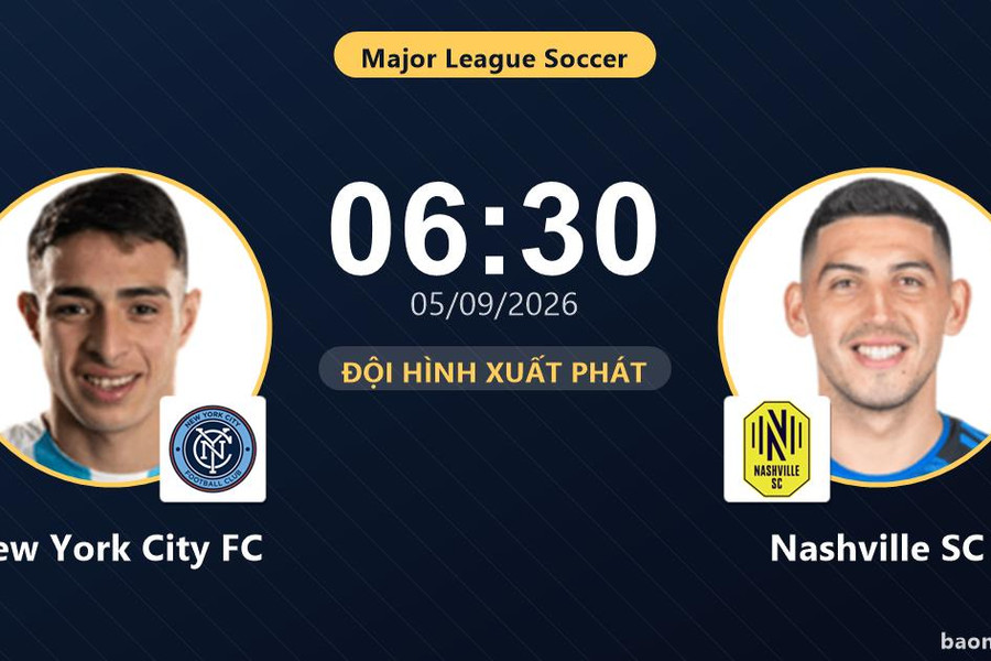 Trực tiếp New York City FC vs Nashville SC: Đội hình xuất phát