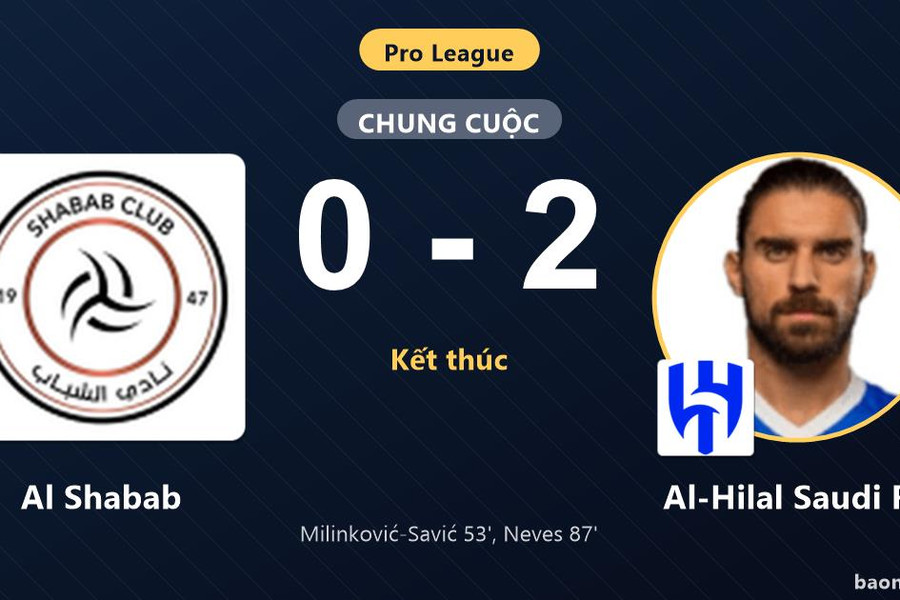 Hạ Al Shabab 0-2, Al-Hilal Saudi FC xây chắc ngôi đầu bảng Pro League