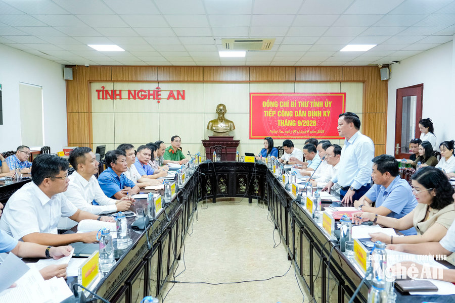 Bí thư Tỉnh uỷ Nghệ An Nguyễn Khắc Thận tiếp công dân định kỳ tháng 9/2026