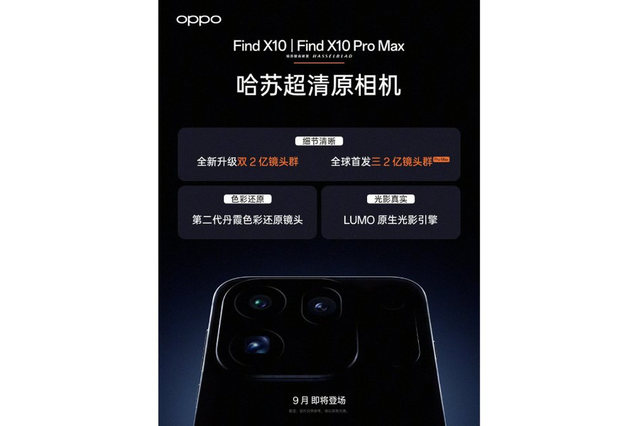 OPPO Find X10 Pro Max ấn định ra mắt tháng 9 với 3 camera 200MP cùng chip MediaTek mạnh mẽ