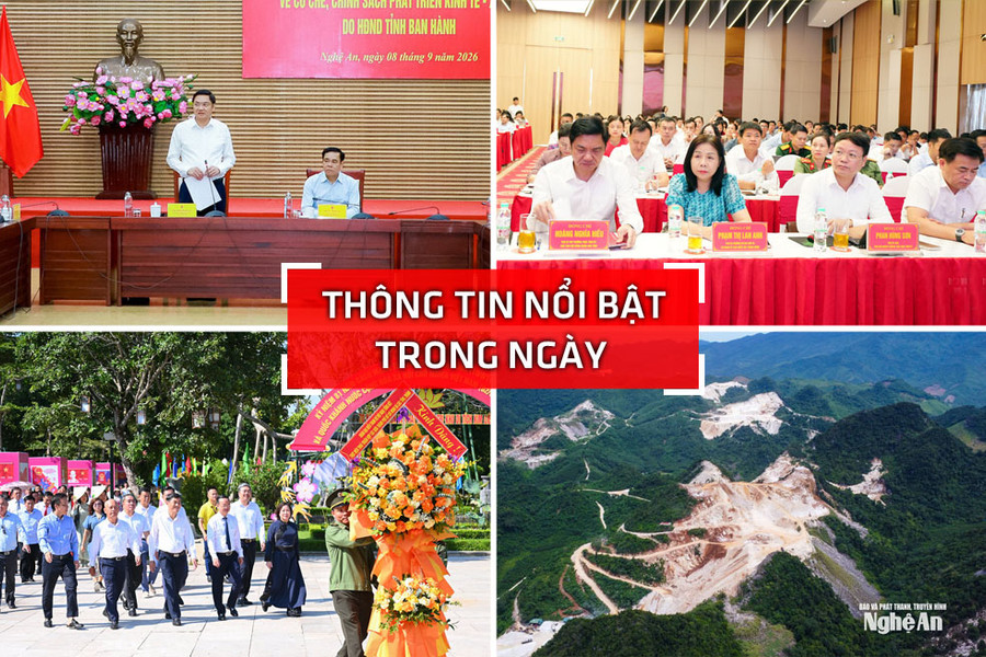Nghệ An: Thông tin nổi bật ngày 8/9