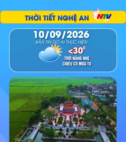 Thời tiết Nghệ An hôm nay 10/09/2026