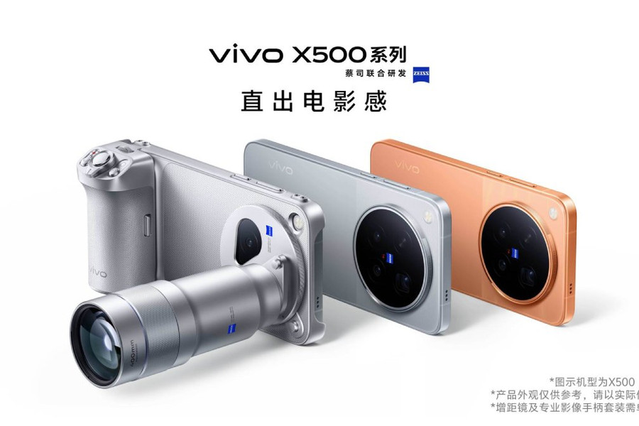 vivo X500 Pro Max lộ diện thiết kế dạng máy ảnh chuyên nghiệp cùng cảm biến BluePrint 900