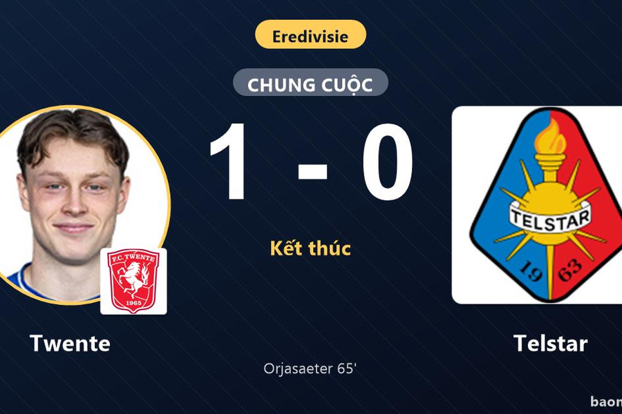 Đánh bại Telstar, Twente leo lên thứ 8 trong khi đội khách chìm sâu ở nhóm dưới