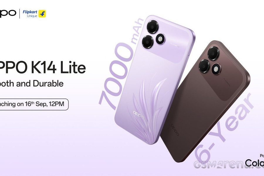 OPPO K14 Lite chính thức ấn định ngày ra mắt 16/9 cùng viên pin 7.000 mAh hoạt động bền bỉ