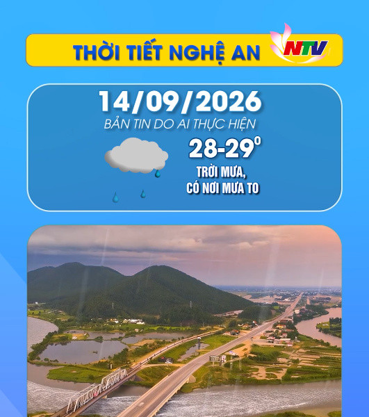 Thời tiết Nghệ An hôm nay 14/09/2026