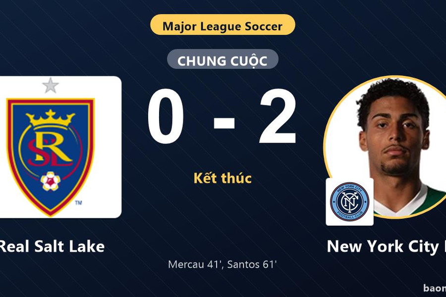 Thua New York City FC 0-2, Real Salt Lake vẫn giành vé vào vòng 1/16