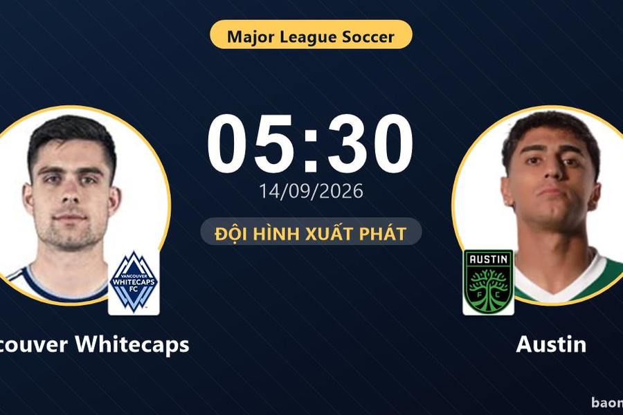 Trực tiếp Vancouver Whitecaps vs Austin: Thế trận giằng co những phút đầu, chưa có bàn thắng