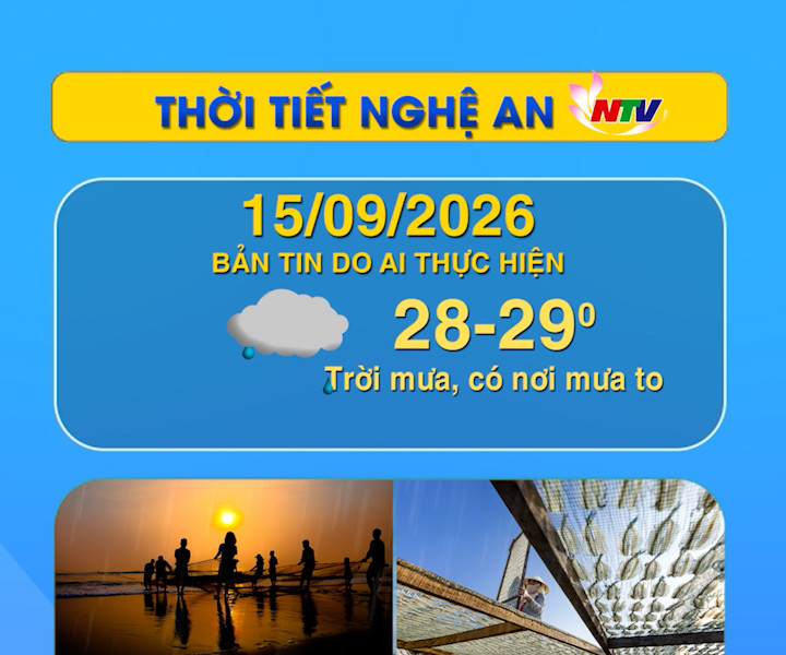 Thời tiết Nghệ An hôm nay 15/09/2026