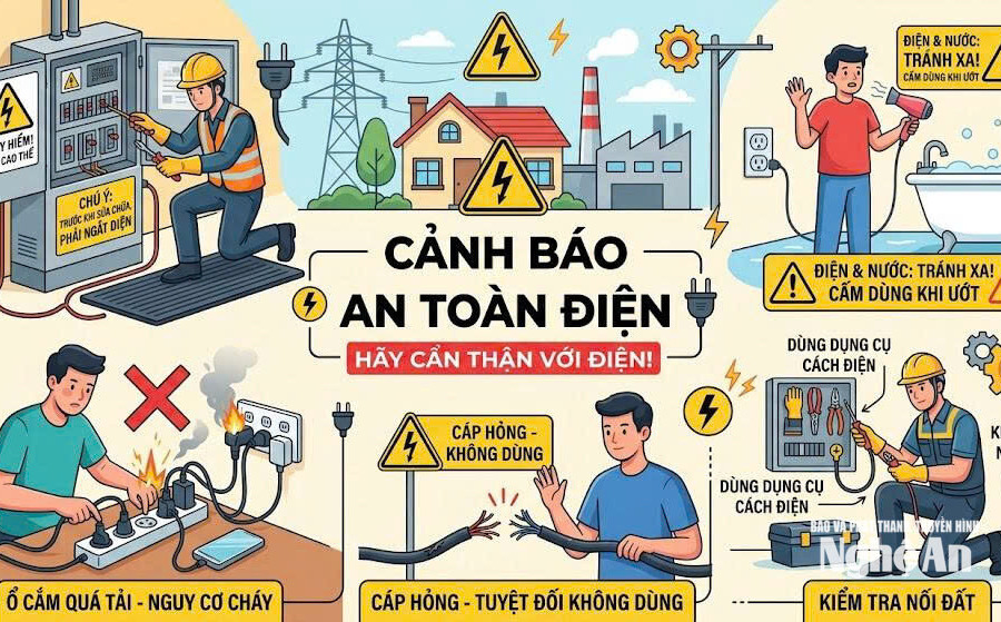 Những lưu ý bảo đảm an toàn điện trong mùa mưa bão
