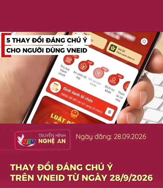 5 thay đổi đáng chú ý trên VNeID từ 28/9/2026