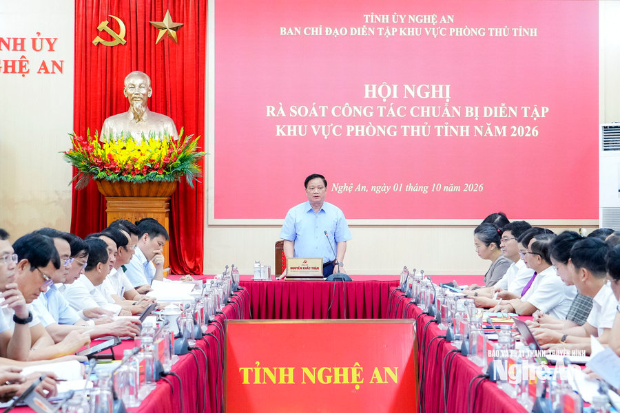 Nghệ An hoàn thành cơ bản các nội dung chuẩn bị diễn tập khu vực phòng thủ tỉnh năm 2026