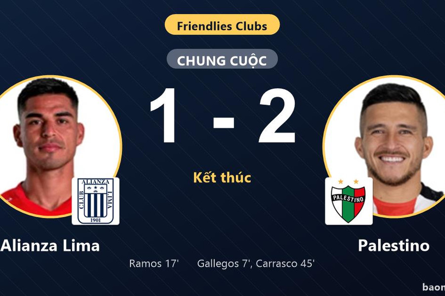 Thắng Alianza Lima 1-2, Palestino khiến nỗ lực rượt đuổi của đối thủ bất thành