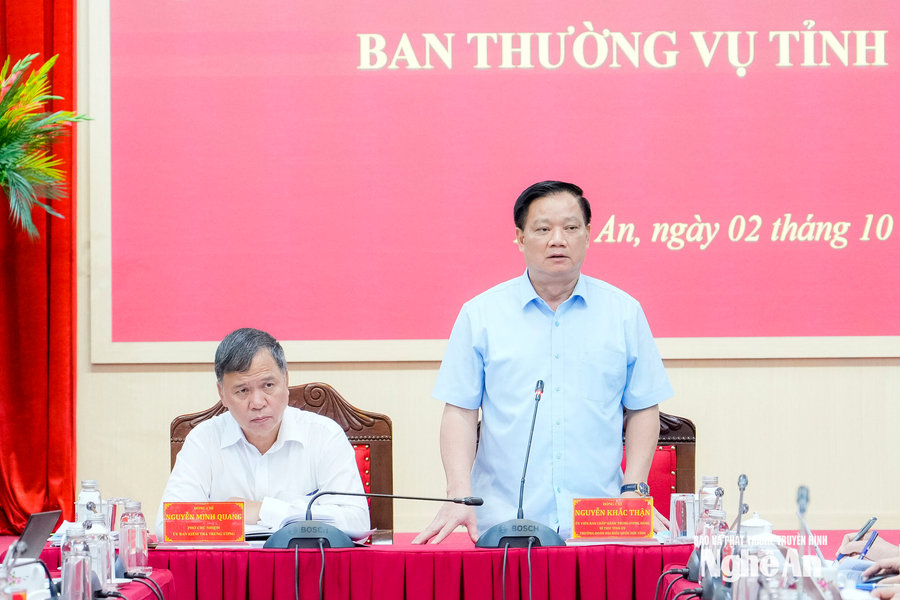 Ủy ban Kiểm tra Trung ương giám sát nhiều nội dung trọng tâm tại Nghệ An