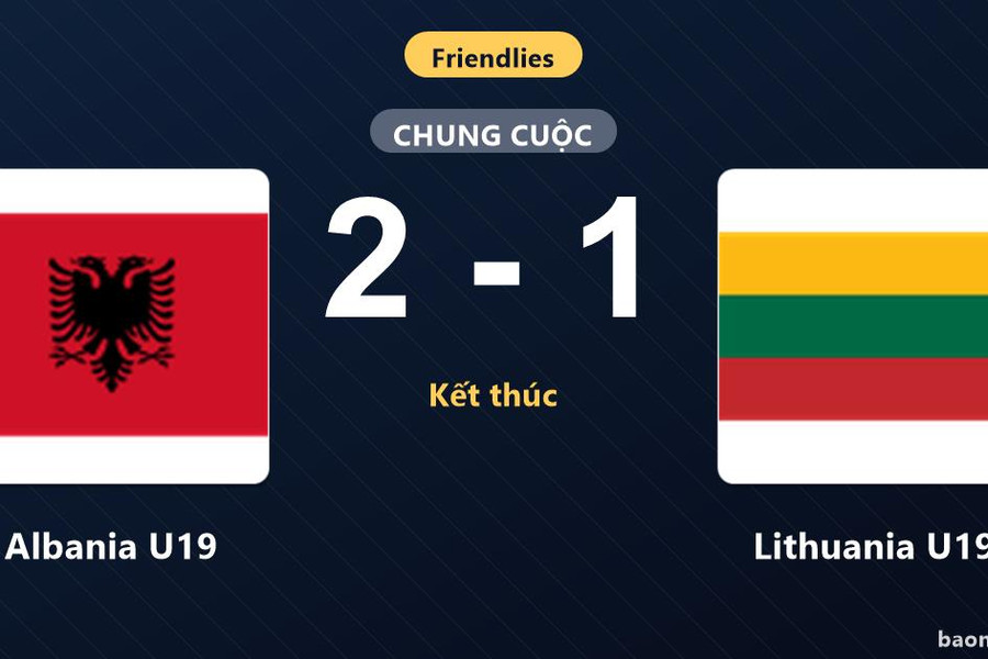 Bị dẫn trước, Albania U19 ngược dòng đánh bại Lithuania U19 2-1