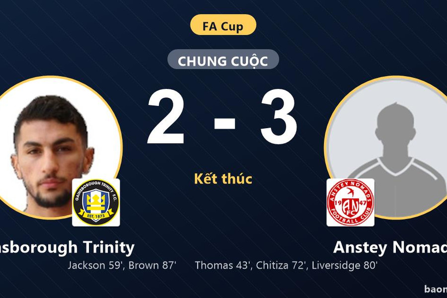 Gainsborough Trinity rượt đuổi bất thành, Anstey Nomads thắng nghẹt thở ở FA Cup